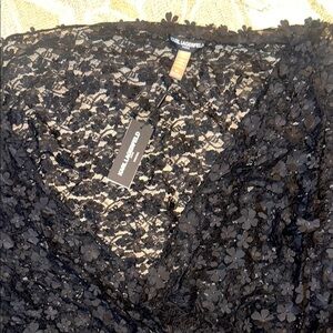 Karl Lagerfeld Black Lace Shawl